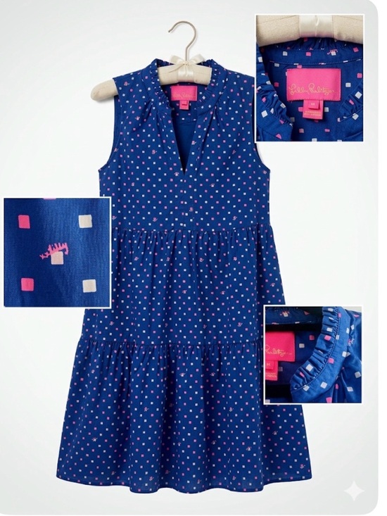 Lilly Pulitzer Dresses & Skirts - Lilly Pulitzer Novella Swing Dress in Borealis Blue Lilly Squared size medium
